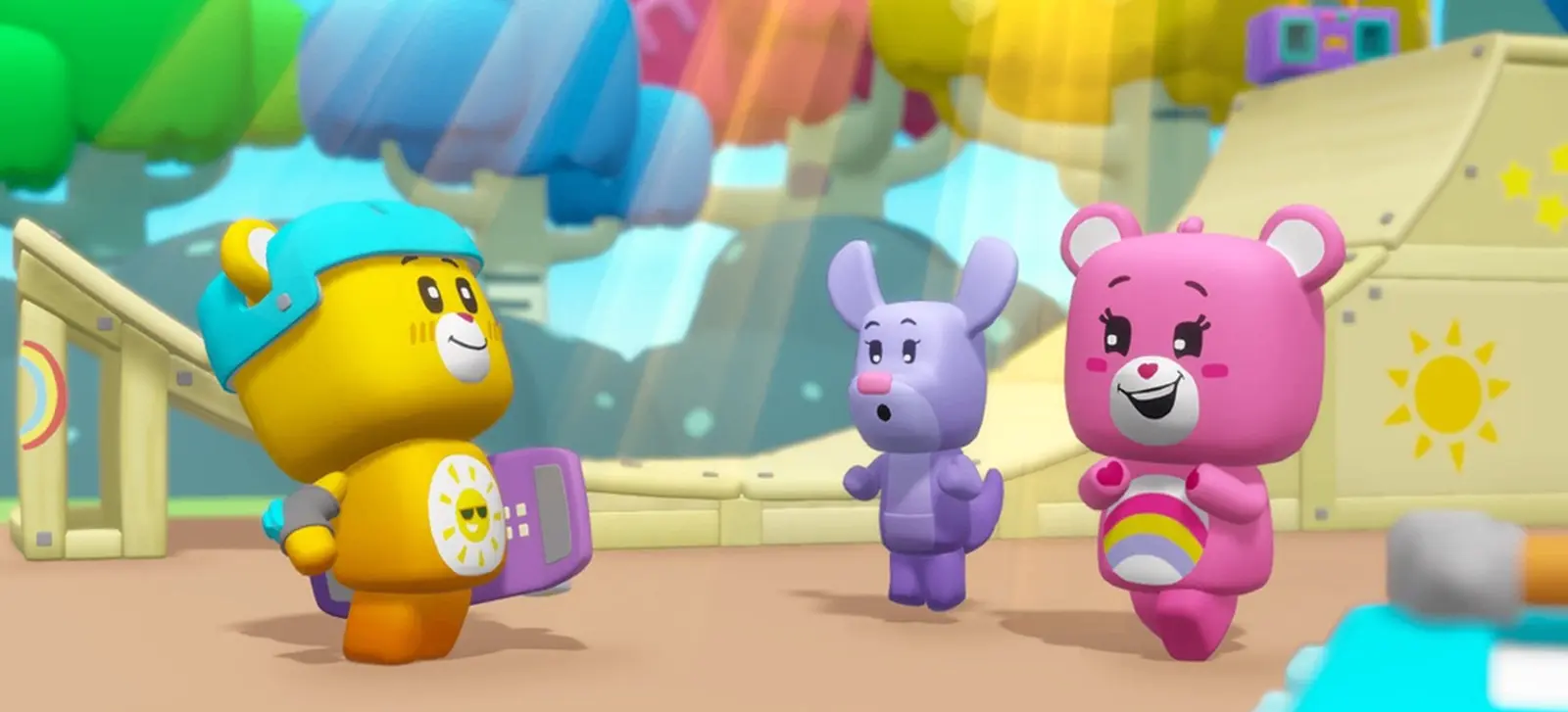 A scene from Nurture's interactive world with original characters